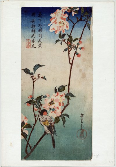Kaido ni Shokin (Piccolo uccello su un ramo di Kaidozakura) da Utagawa Hiroshige